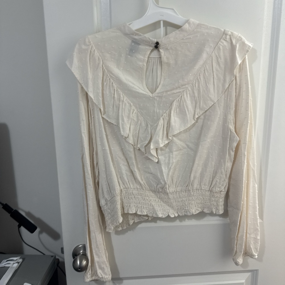 Wild Fable Cream Ruffle Blouse - Picture 3 of 3